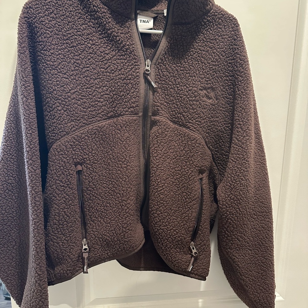 Aritzia polartec rich mocha brown high hip full zip